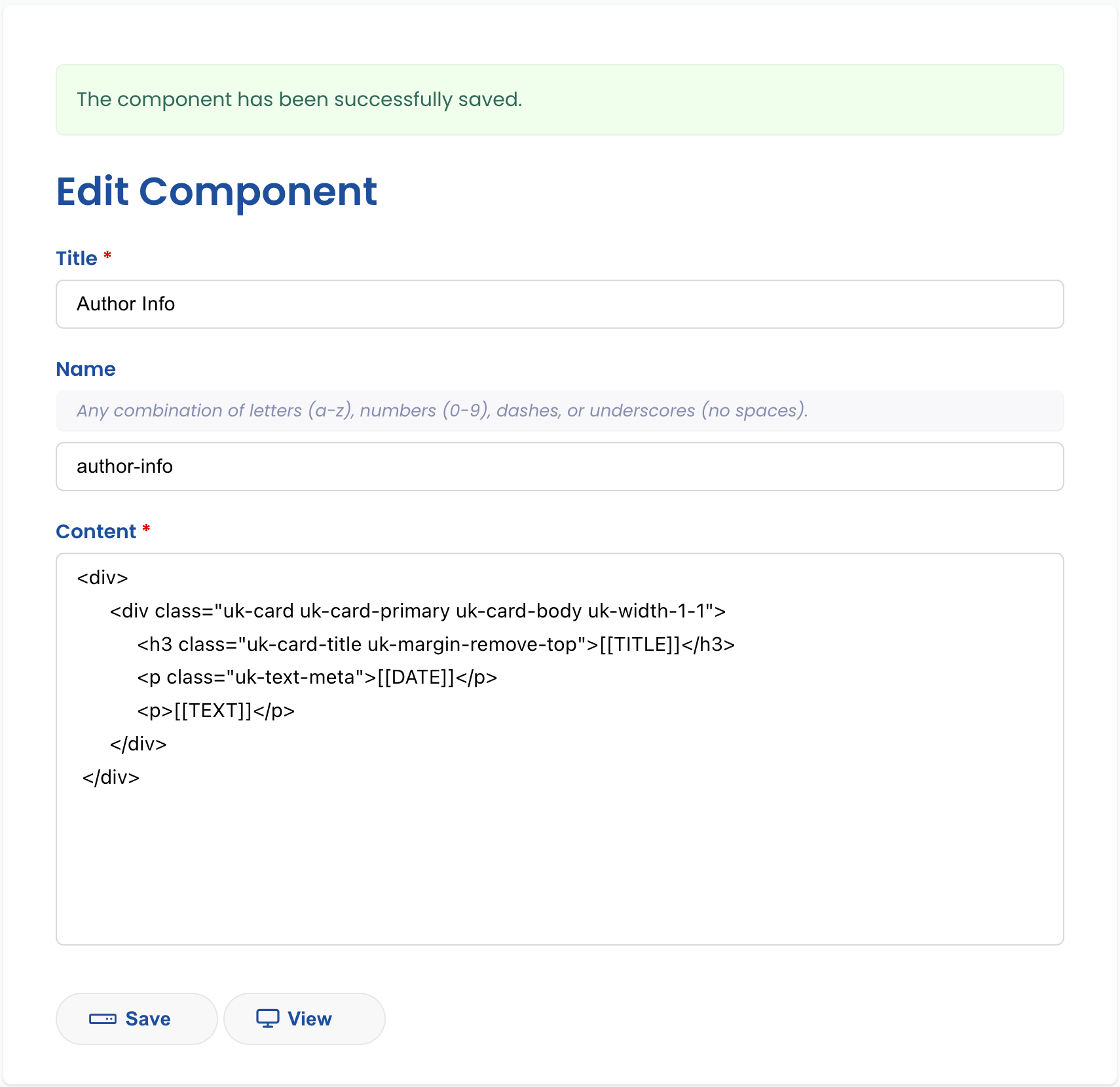 Create Component Example
